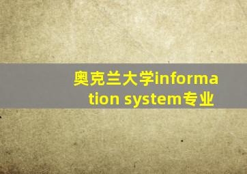 奥克兰大学information system专业